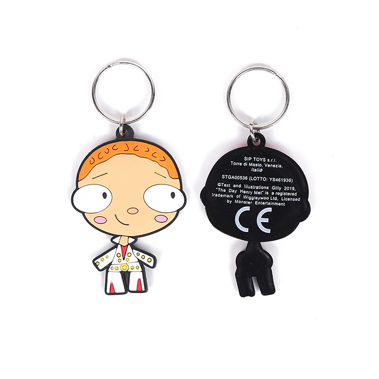 
2021 Custom Keyring Cute Key Chain Cartoons policeman doll girl Figure 2D 3D Soft Pvc Rubber Keychain 