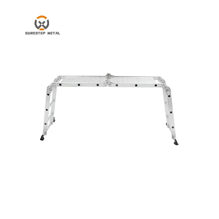 EN131 High Quality Articulating Folding Ladder Telescopic Folding Ladder 4 Section Folding Ladder