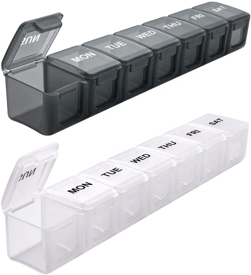 Weekly  7-grid pill box   7 Day Pill Storage Cases   plastic pill  organizer