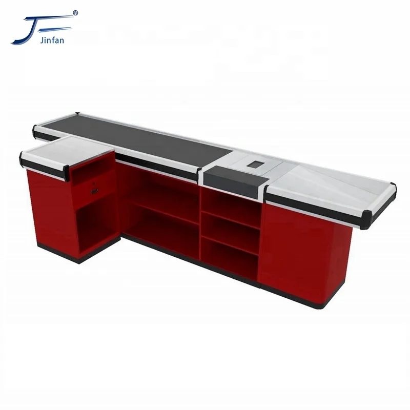 Guaranteed Quality supermarket design grocery store checkout cashier counter with conveyor belt