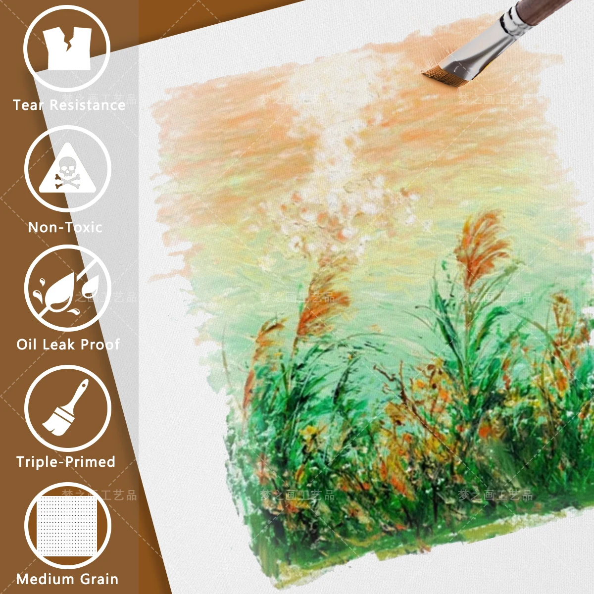 Wholesale Stretched Blank Canvas for Painting, Art Supplies 400g Cotton and Linen Blend Triple Primer Art Canvas Printing