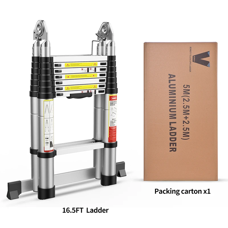 EN131 3.2M Durable Aluminum Compact Folding Ladder Foldable Warehouse Multipurpose Ladder