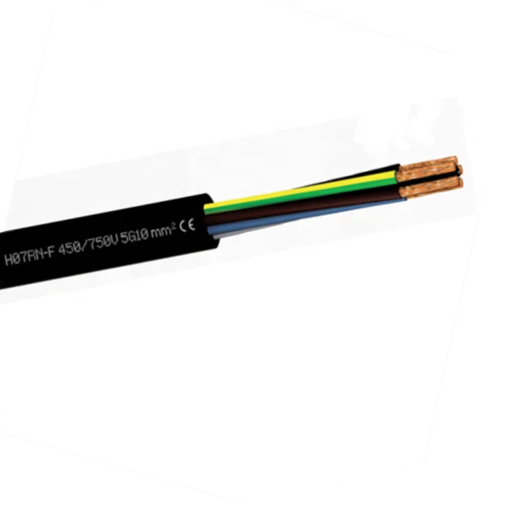 Гибкий многожильный медный 5 Core 10mm2 H07RN-F резиновое покрытие силовой кабель
