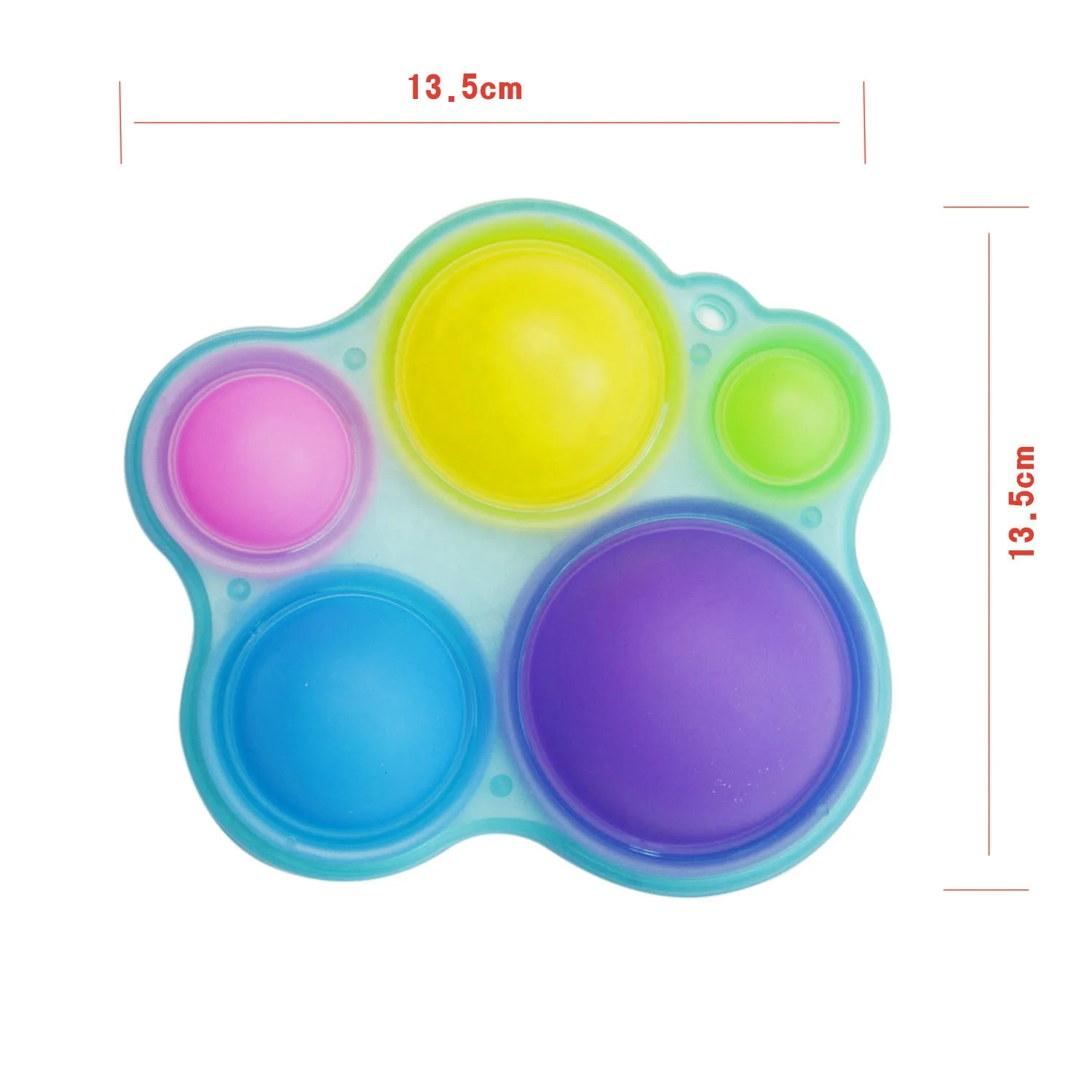 
Fidget Sensory Toys Silicone Material Glow In the Dark Cat Paw Dimple Bubble For Kids 