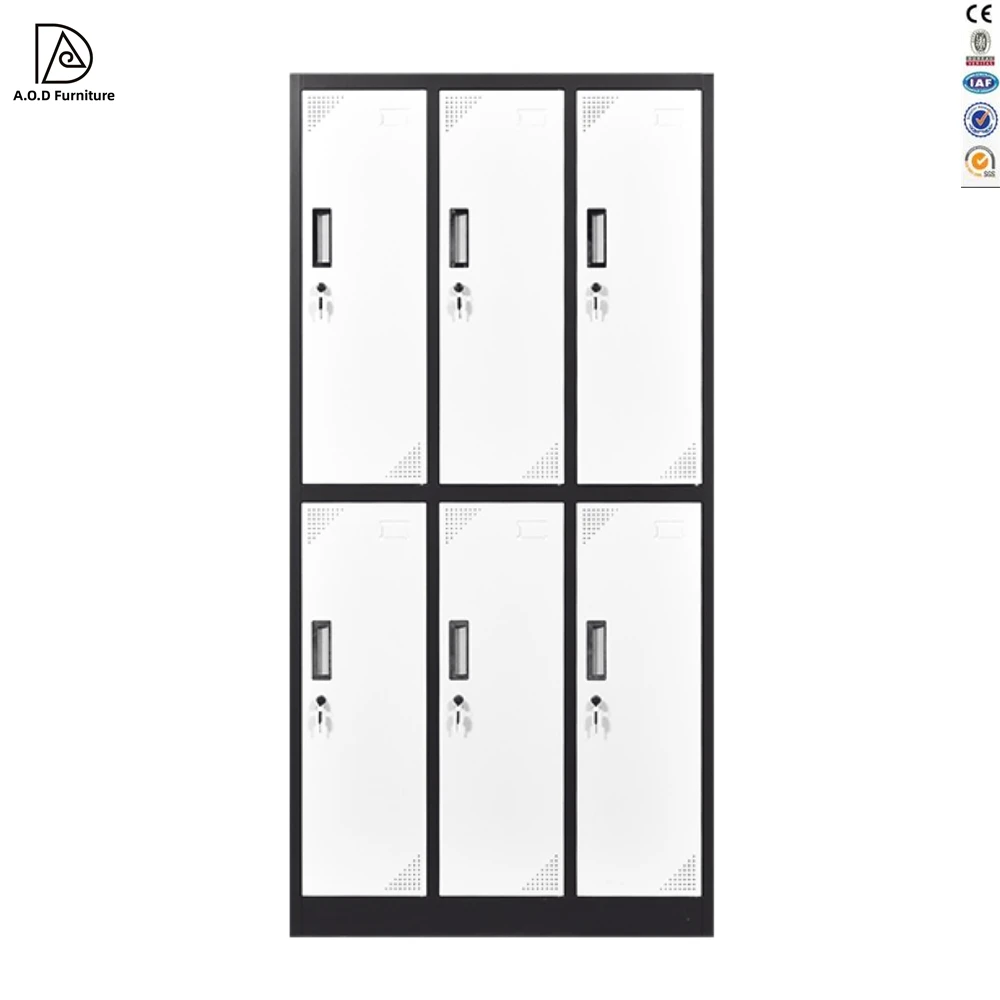 Office Hotel Home plastic lockers which durable than metal locker steel school/gym 6 Door Metal Lockers