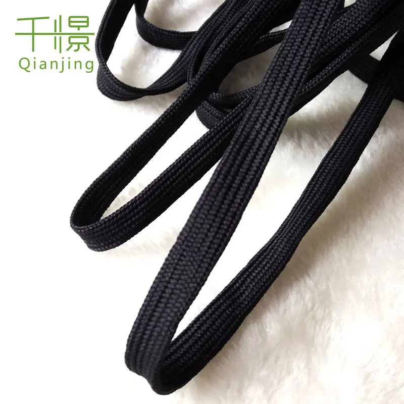RF23  manufacturer hotsale 1cm width flat rope for shoelace or drawstring in  french navy