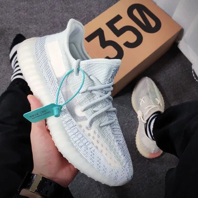 2021 фирменный логотип на заказ оригинальная Светоотражающая обувь Yeezy 350 V2 Черная мужская женская вязаная спортивная для