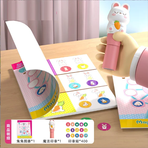 Hand Held Dinosaur Creative Paste Eco Friendly Waterproof Removable Reusable Stickers Montessori Toy With Baby Quiet Book