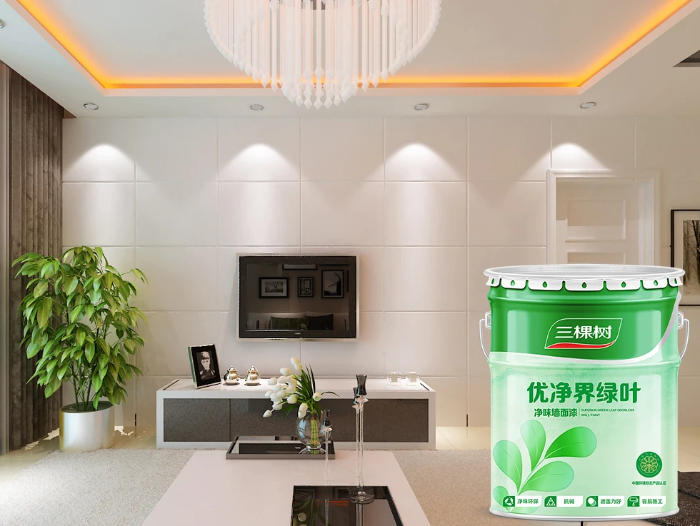 3trees Interior Emulsion Paint Superior Home Green Leave Odorless Wall Paint
