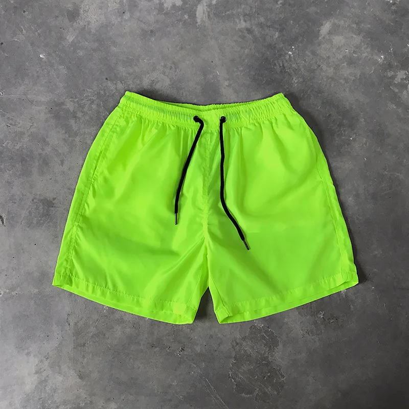 OEM Customized Logo 18 Colors Solid Plain Men Swim Trunks Quick Dry Outdoor Beach Shorts Board Shorts Swimwear For Men