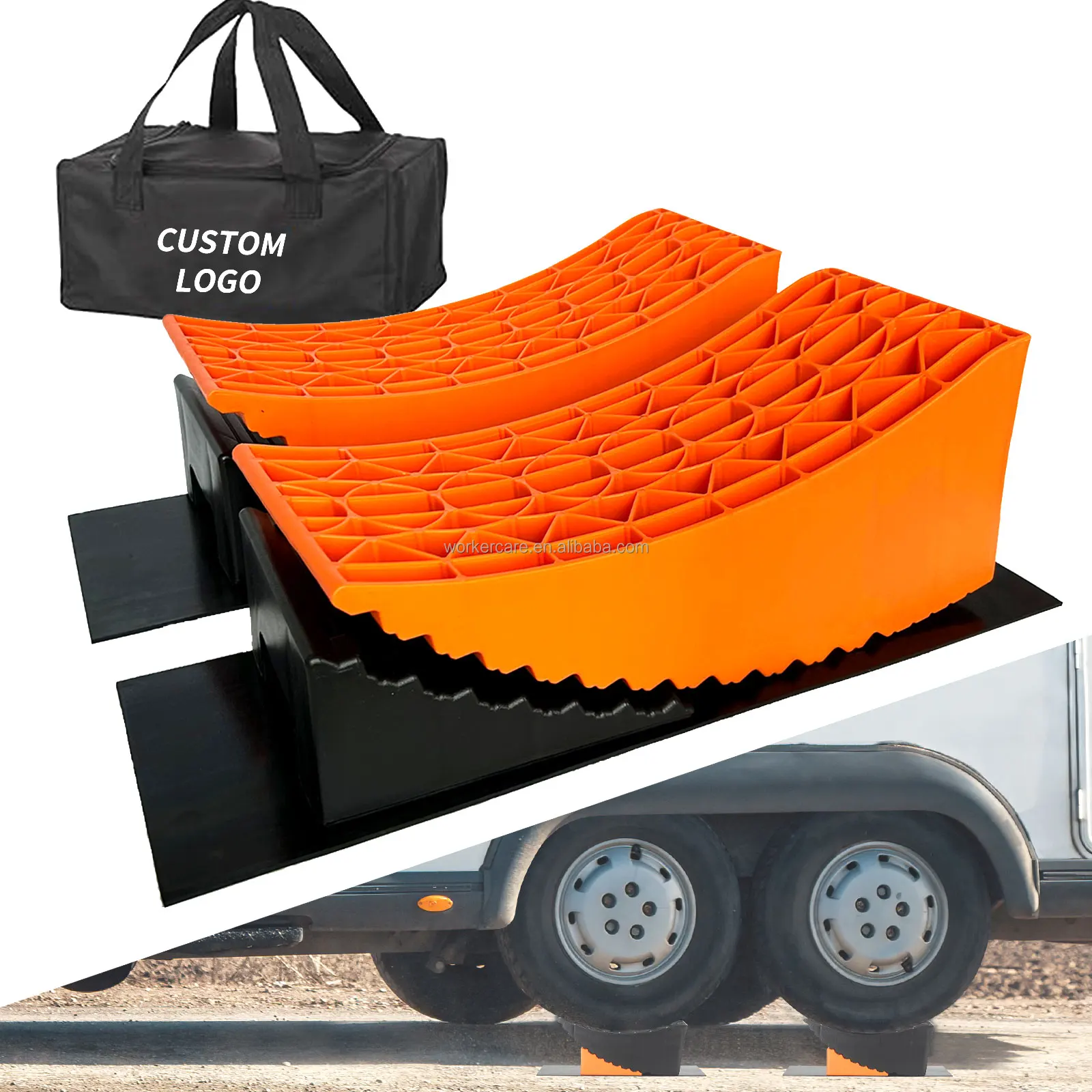 Raised Tire Change Ramp, RV Leveling Blocks for RV Camper Travel Trailer, Fits Dual Axle Tandem Wheel Aid Changing