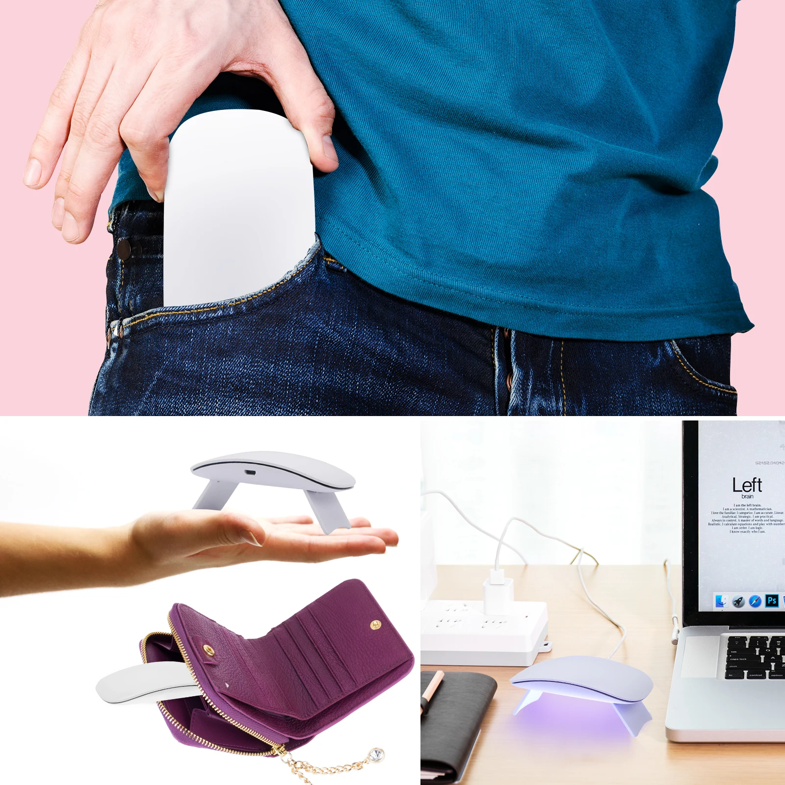 Beauty Personal Care Nail Suppliers Nail Equipments Led Uv Smart Mini Lamp 4 Colors Second Gear Timing Function 6w