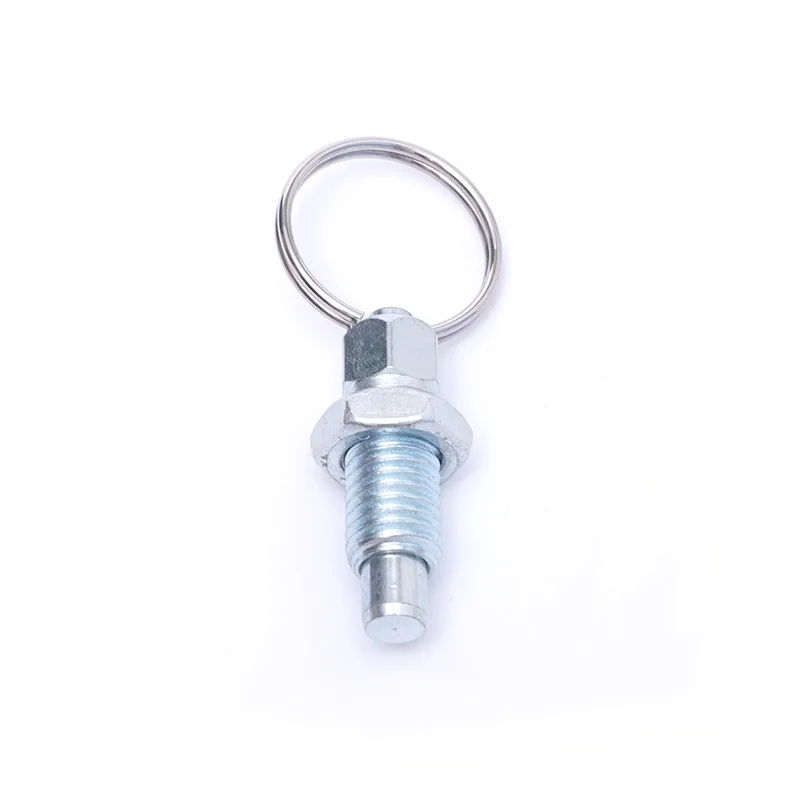 Factory Custom Zinc Plated Steel Thread And Nut Steel Spring Loaded Indexing Plunger Pin with Pull Ring