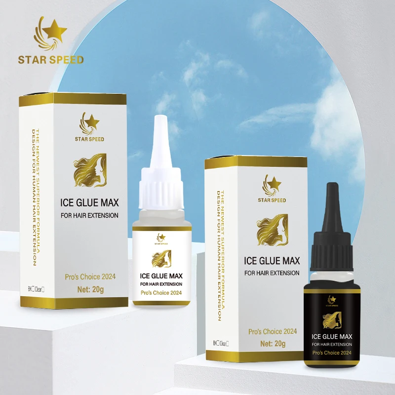 Human Hair Extension Ice Glue Max Type 20G Black Clear Hair Extension Gel Salon USE