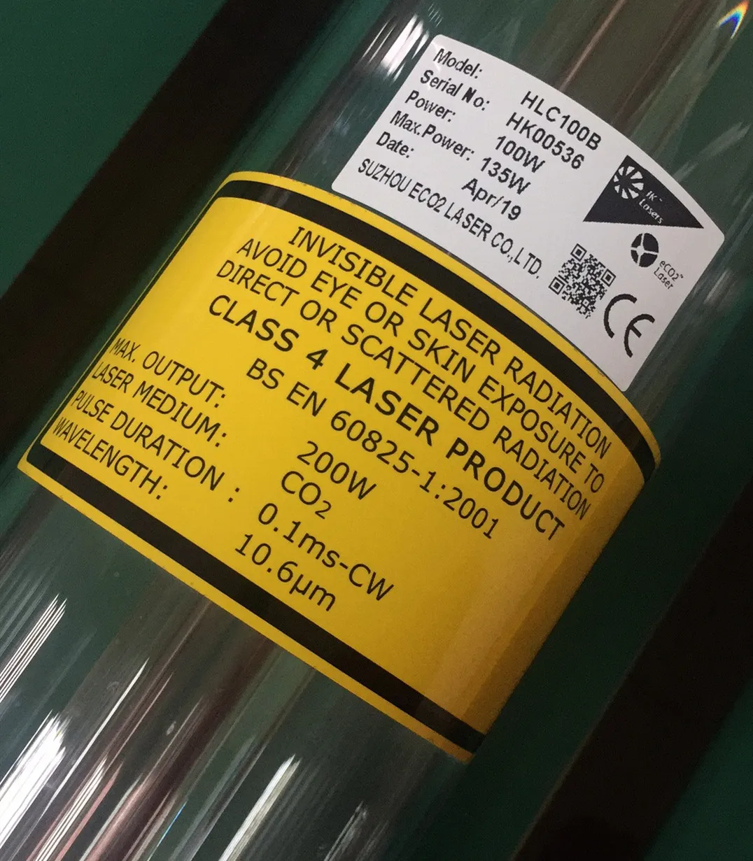 
High stability laser cutting machine parts 80w 100w 130w 150w gsi co2 laser tube 