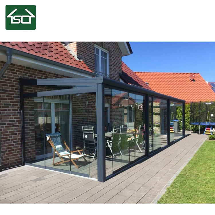 
Wall Mounted Aluminum Alloy Veranda Glass Sunroom for Glass Veranda 