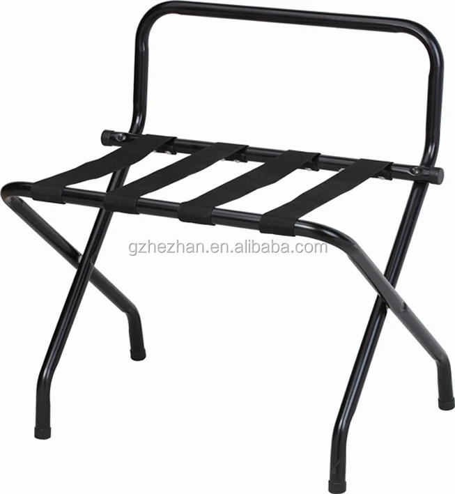 
Hotel Folding Chrome Baggage Rack Stainless Steel Metal Foldable High Back Suitcase Rack For Bedroom 
