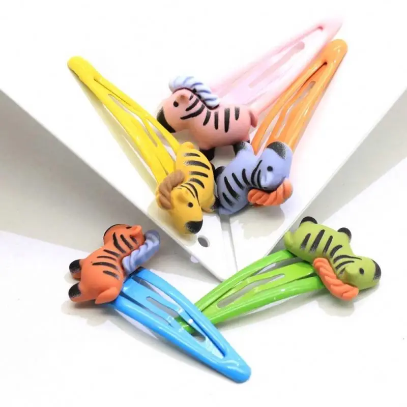 100Pcs/Bag Cute Little Animal  Lion Hairpins Baby Girls Hair Clips Barrettes Kawaii Children Kids Hair Accessories