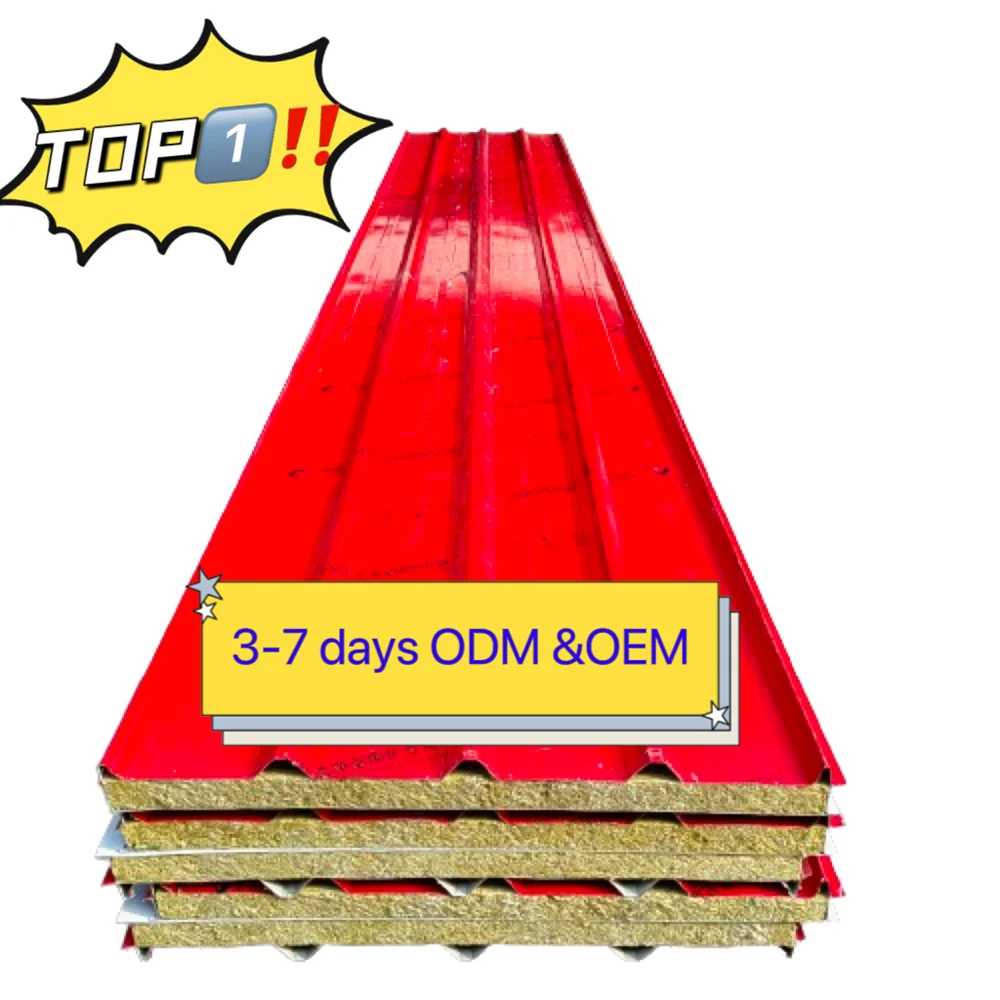 Fireproof Perforated Acoustic Rock Wool Insulation Fireproofrock Wool Sandwich Panel For Cold Room Roof