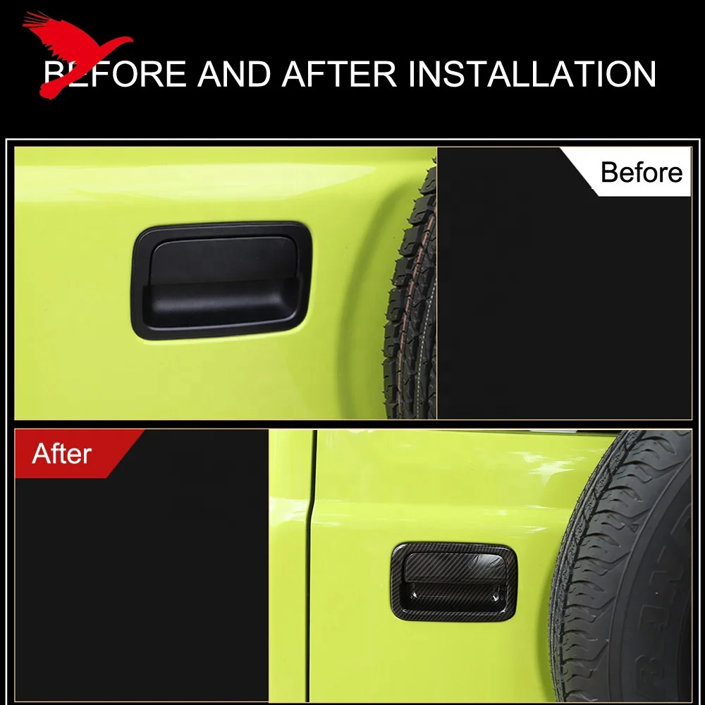 Для Suzuki Jimny (JB64W/JB74W) 2018 -2021 автомобильные аксессуары ABS углеродное волокно головной убор наружная боковая дверная ручка чаши Крышка отделка 6 шт.