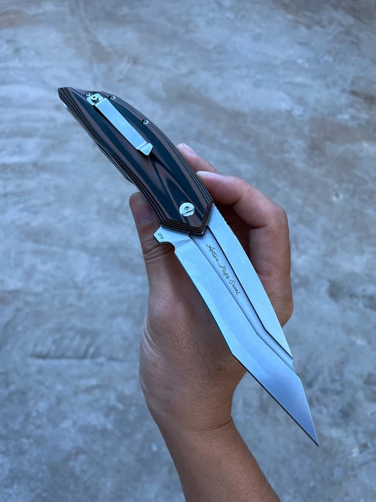 3.8 Inch DC53 Steel Brown G10 Handle Folding Blades Pocket Knife For Outdoor Camping Hunting Survival Tools