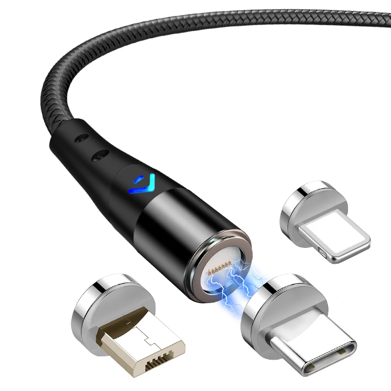 Lazada Hot Sell OEM Manufacturer 3A Super Fast Charge Magnetic Data Transmission Charging USB Cable