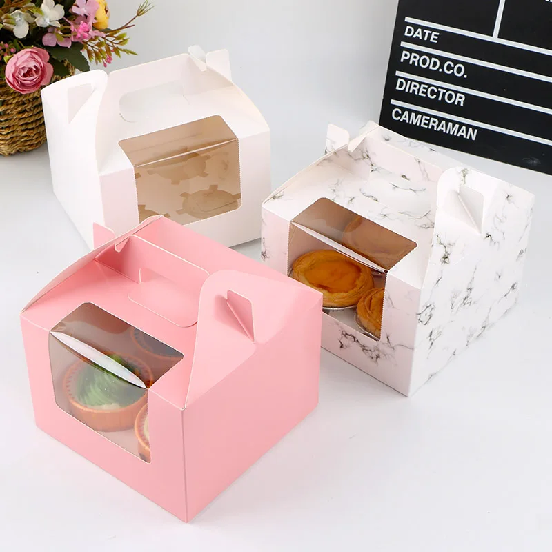 Best seller top handle paper cupcake box for 12pcs cupcakes