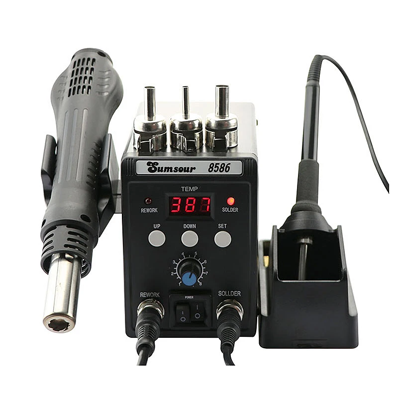 Паяльная станция SMD BGA 8586 110 В/220 В 760 Вт ESD, паяльник, тепловой пистолет для сварки, ремонтный набор инструментов