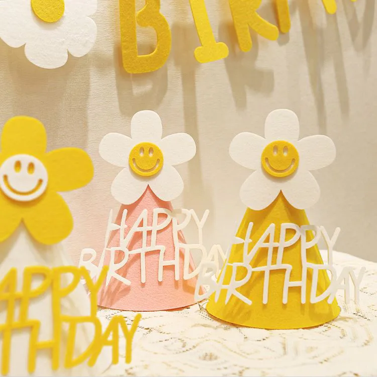 Happy Birthday party hats with multi pieces DIY elements colorful party decoration supplies for kids birthday party