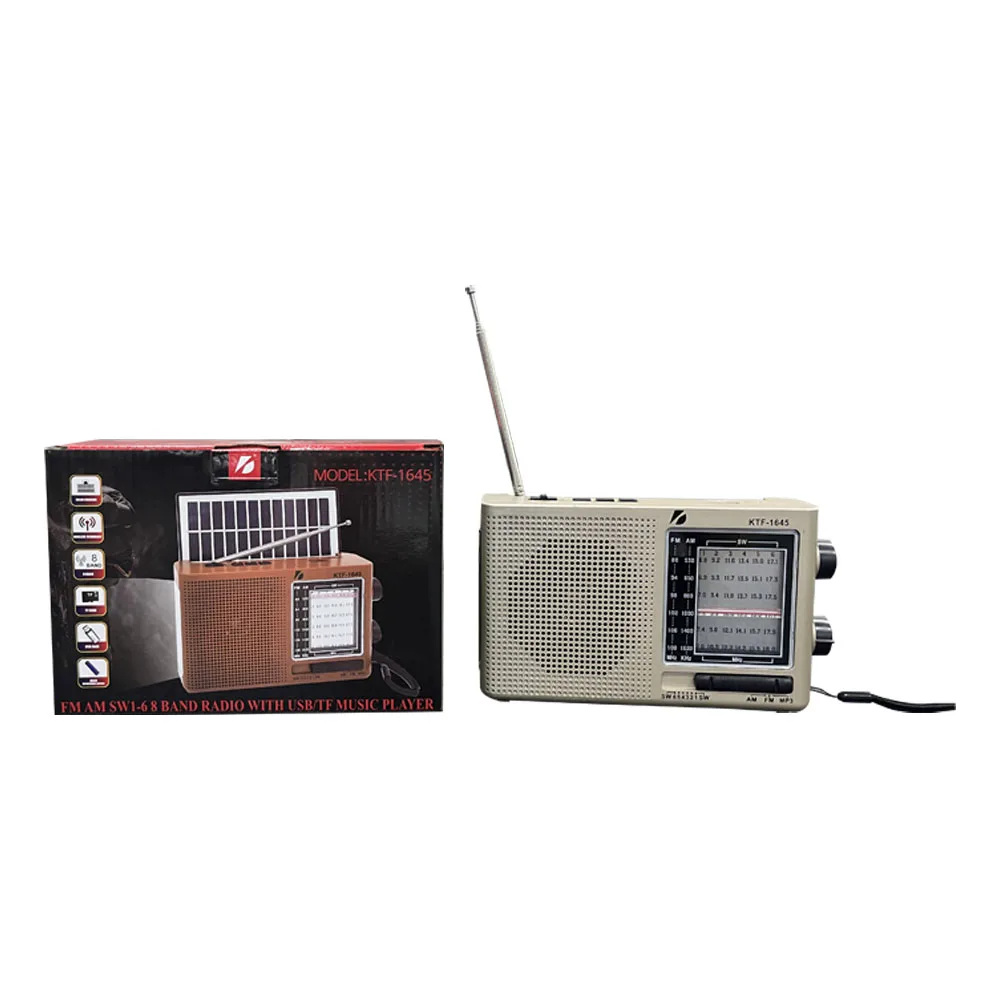 Survival Kit Handfree Renewable Panels Loud Portable Speaker with Solar Lights Emergency Powered Am Fm Sw Radio