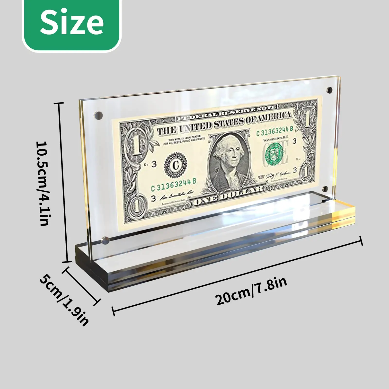 Hot Selling Clear Acrylic Paper Currency Display Holder Clear Acrylic Bill Frame Ticket Protector Banknotes