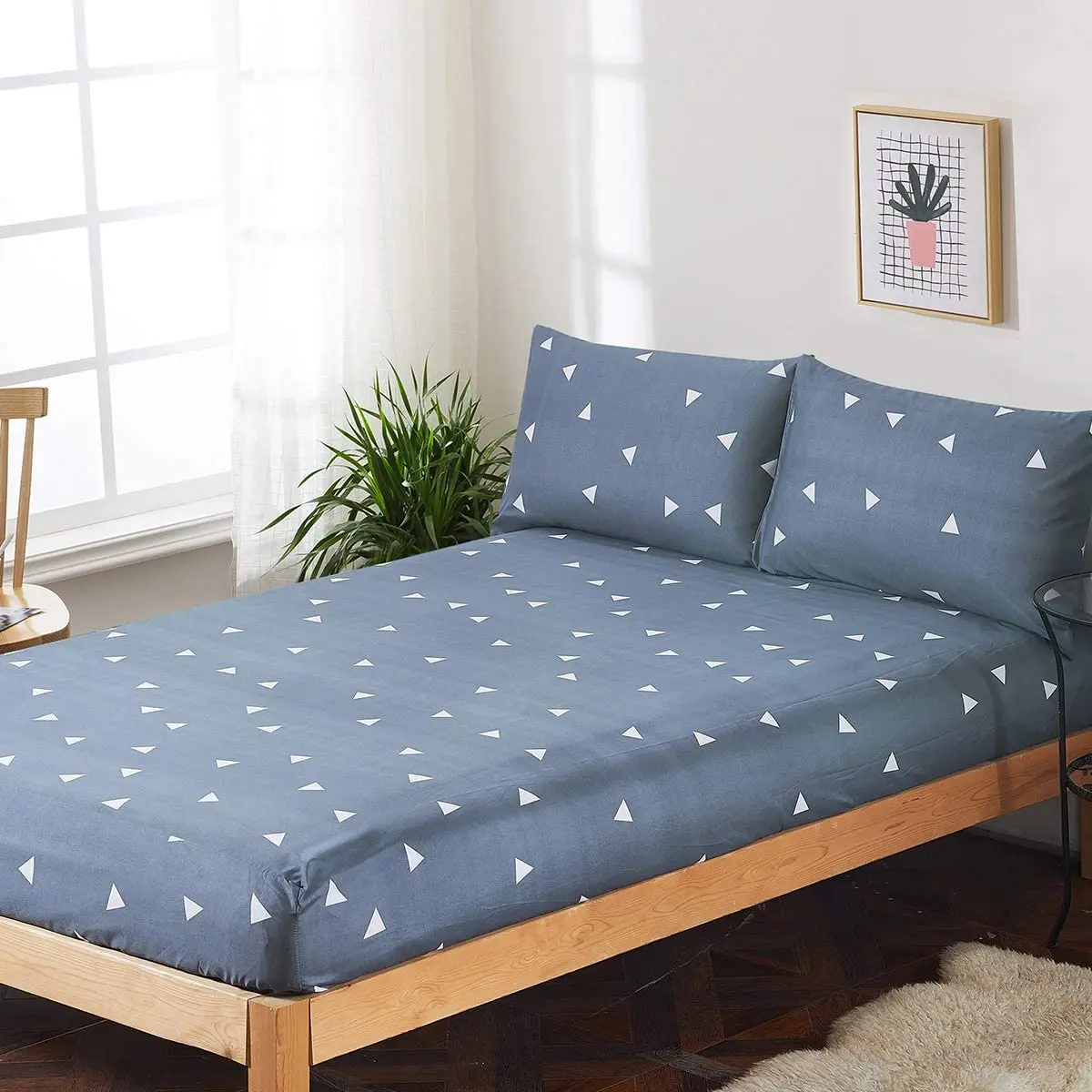 
STOCK Brushed Microfiber Fitted Sheet(No Flat Sheet), 3 Piece(1 Fitted Sheet and 2 Pillowcase) 