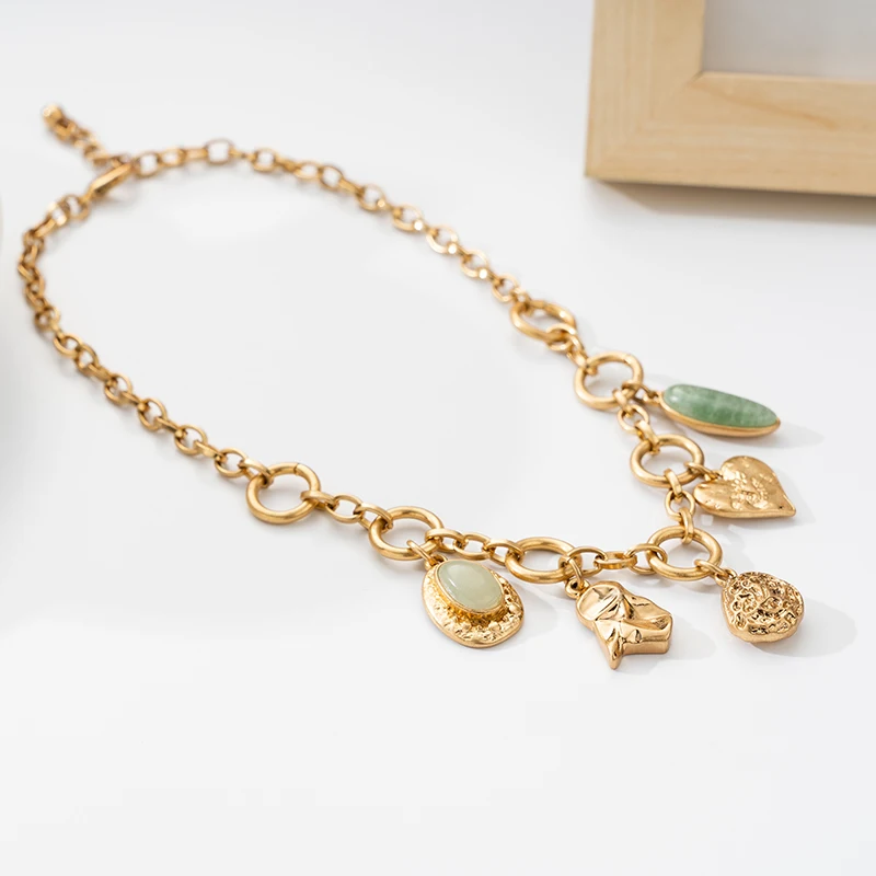 Plating Steel Head Pendant Necklace Wholesale Dropshipping Mens Hip Hop Rapper Sophisticated Miami Cuban Link Chain Everything Y