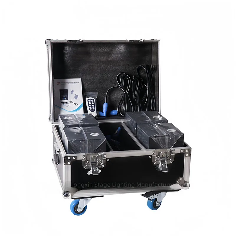 4PCS 750W Large Cold Spark Fountain Machine Set Special Effect DMX Sparkle Machine For Wedding Stage Party Events