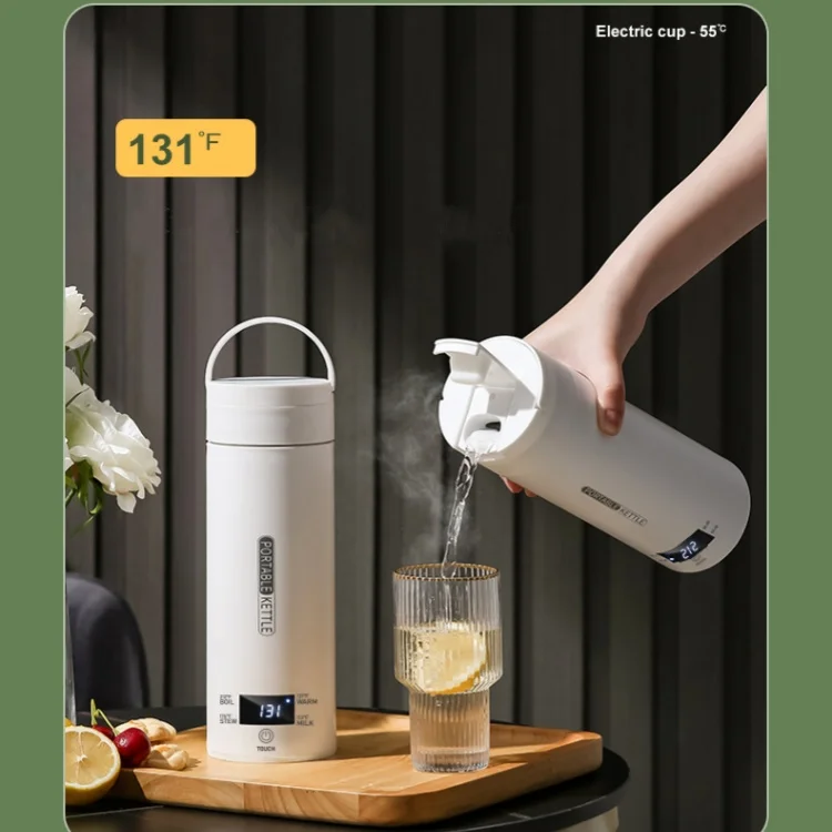 Kingze Modern Coffee and Tea Water Boiler Stainless Steel Vacuum Flask Smart Water Bottle Portable Electric Kettle