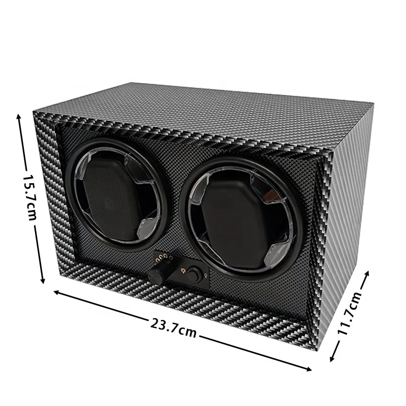 New Arrival 2 3 4 Slot Automatic Carbon Fibre PU Leather  Watch Winder Storage Blue Light Control Made  Watches Packaging Case