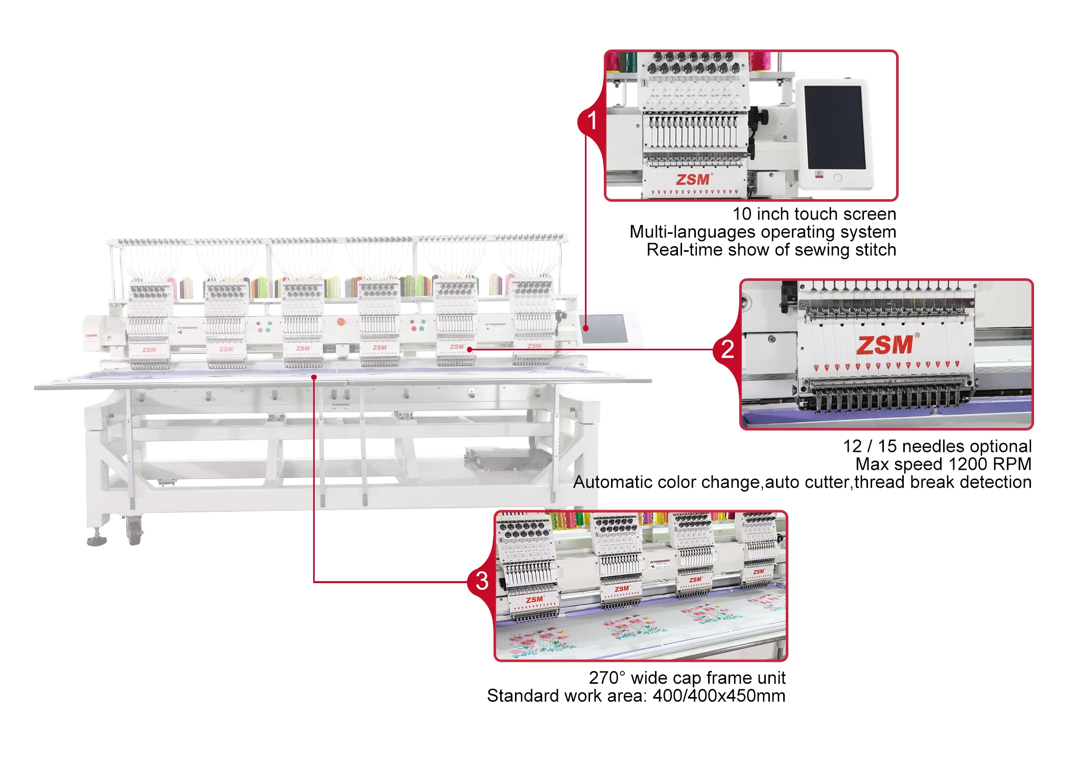 ZHAOSHAN price happy high speed computer embroidery machine