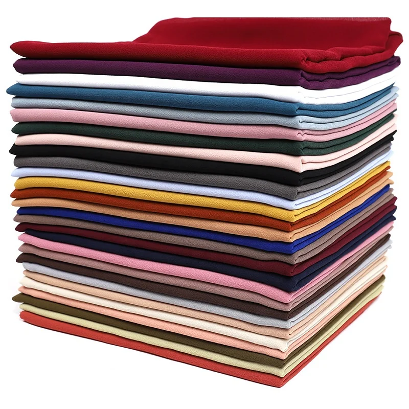 Оптовая продажа, шифоновый дышащий хиджаб-шарф на заказ, простые длинные шарфы для дам