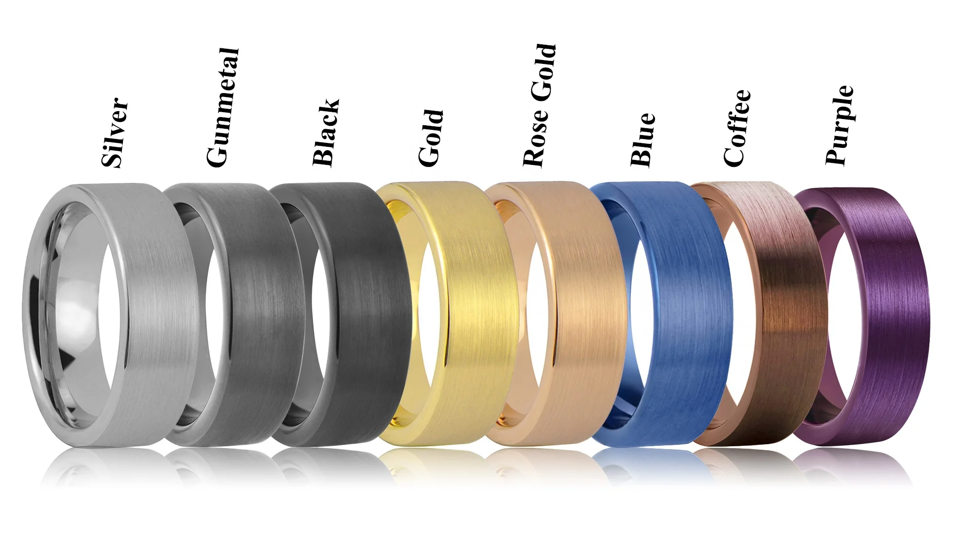 Couple Ring Rose Gold Flat Tungsten Wedding Band Classic Style Zircon Main Stone Silver Plating Engagement Party Anniversary