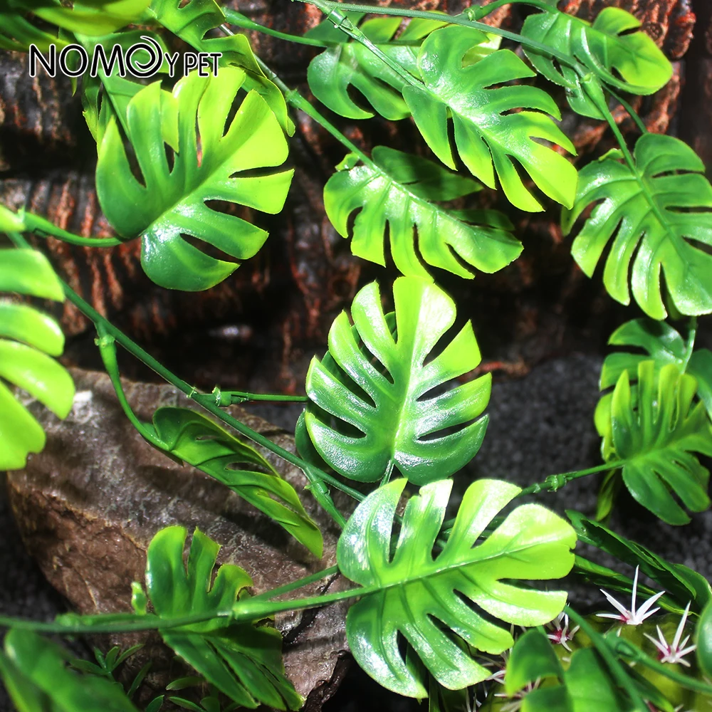 NOMOY PET Plastic Terrarium Plant for Lizards Geckos Bearded Dragons Snake Hermit Crab Tank Pets Habitat Decorations