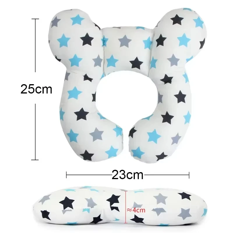 Jumon Baby Pillow Cute Cartoon Baby U-Shaped Travel Pillow Baby Soft Sleeping Pillow For Strollers & Car Seat