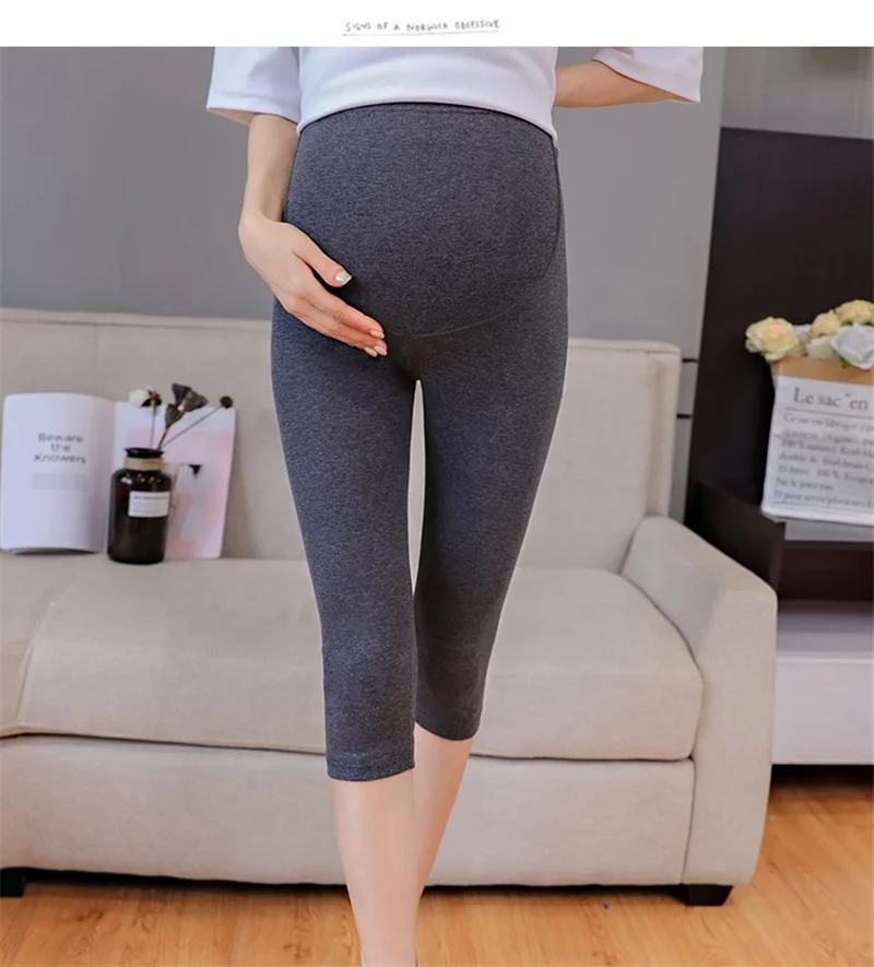 7/10 Length Thin Modal Skinny Maternity Legging Summer Hot Slim Elastic Waist Belly Legging for Pregnant