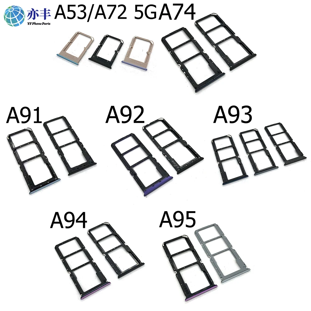 For OPPO A71 A53 A72 A73 F5 A74 A91 A92 A93 A94 A95 F1S Plastic Metal Micro Phone SIM Carte Card Tray Holder