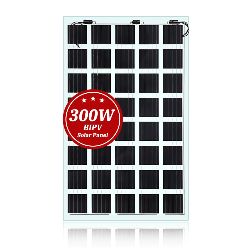300W solar modul buy official double glass mono 400 watt transparent panel bipv for roof greenhouse