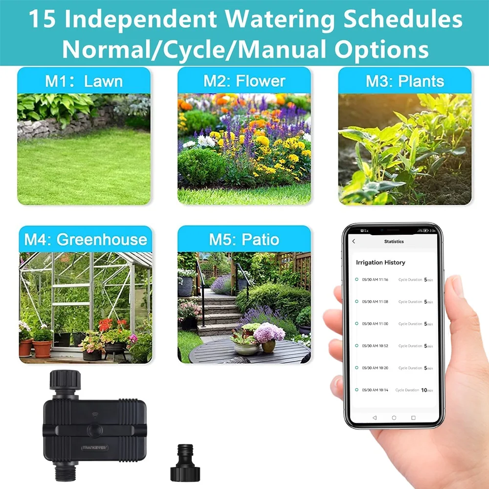 Outdoor Garden Automatic Smart intelligent Tuya wifi smart water timer sprinkler auto drip irrigation controller for garden