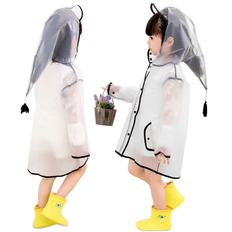 customized logo  impermeable EVA rain gear kid for school