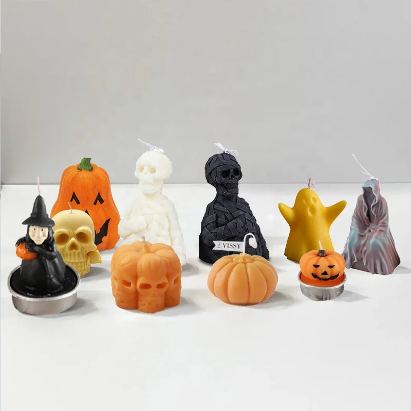 Halloween Creative Ornaments Monster Scented Candle Soft Clay Weird Ugly Cute Companion Beeswax & Palm Wax for Diwali