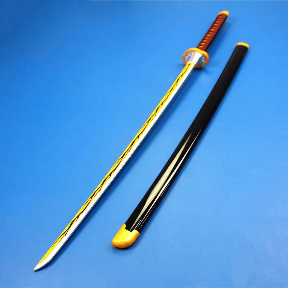 Bamboo Anime Demon Slayer Kaigaku Sword Katana Halloween Cosplay DIY Assembly Style 41 Inch