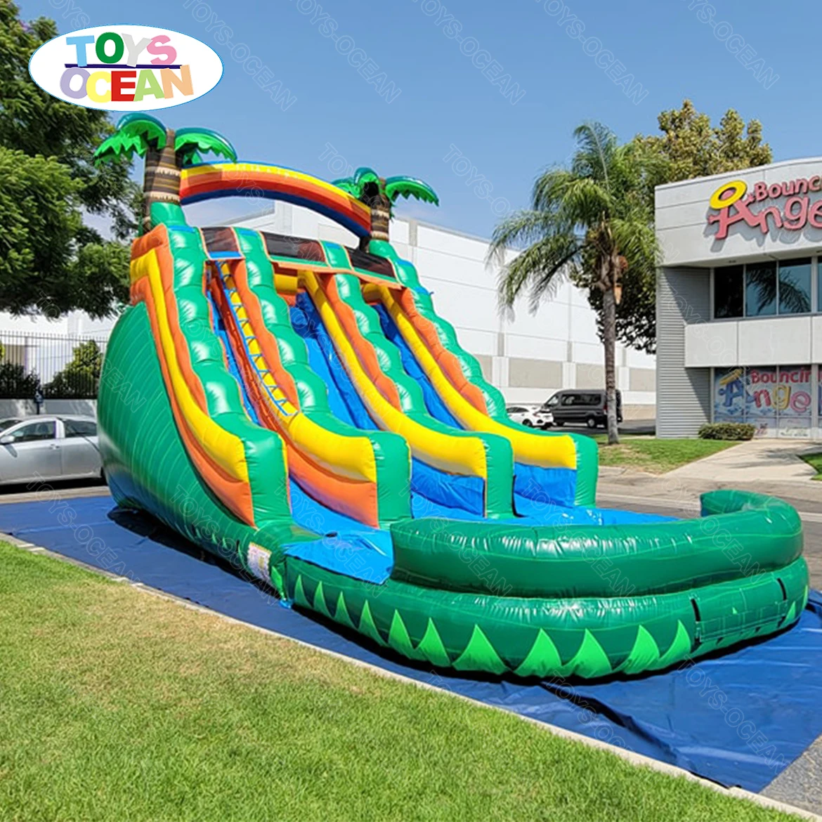 2023 custom commercial inflatable water slide with swimming pool adult kids slide