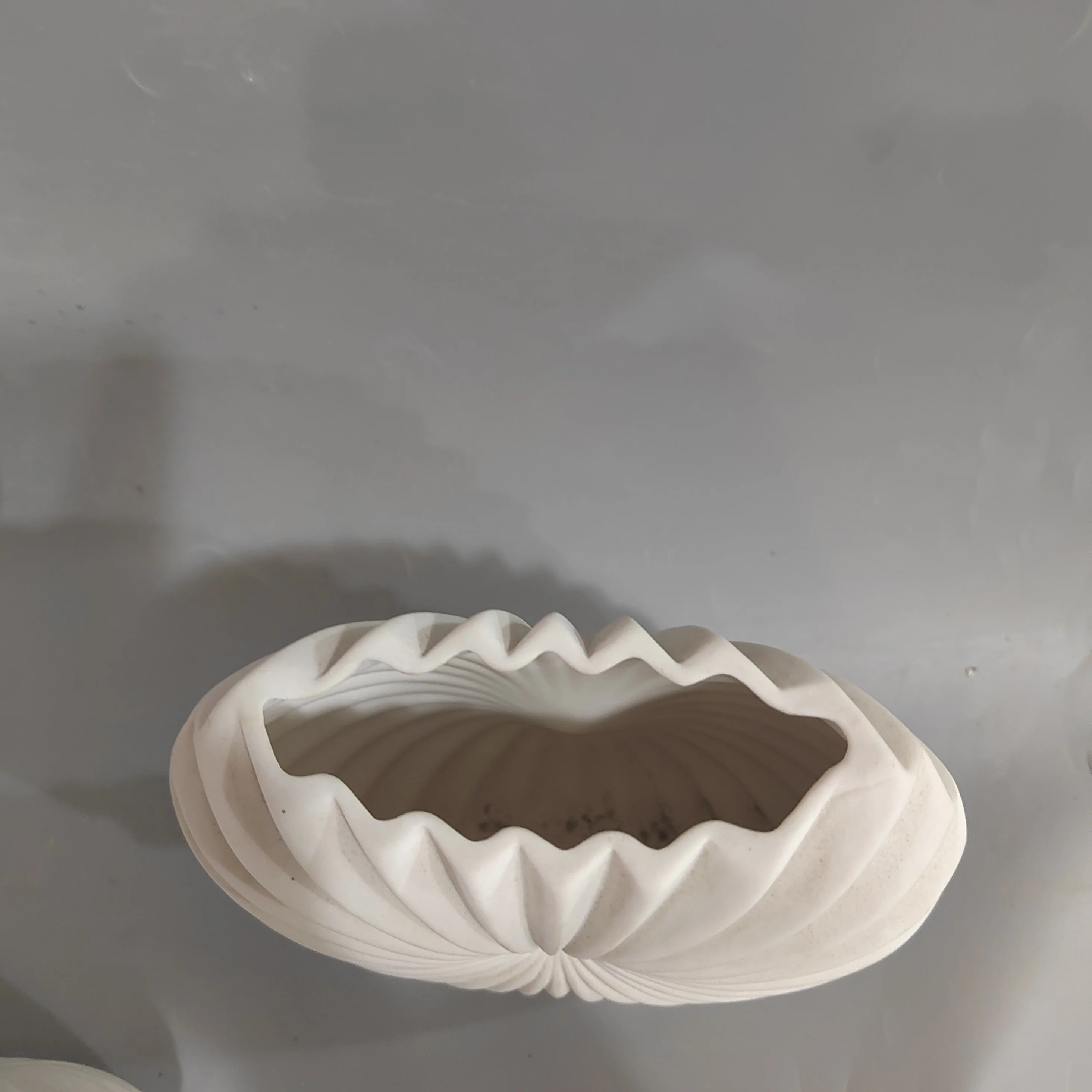 Modern Minimalist White Ceramic Flower Vase Porcelain Tabletop Home Decor with White Matte Glaze Unique Anniversary Gift